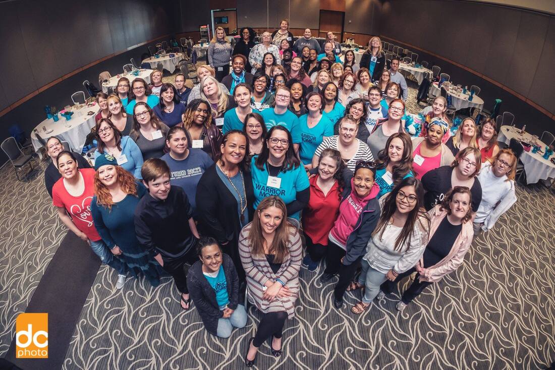 Picture of attendees for Warrior Moms Pajama Party Conference 